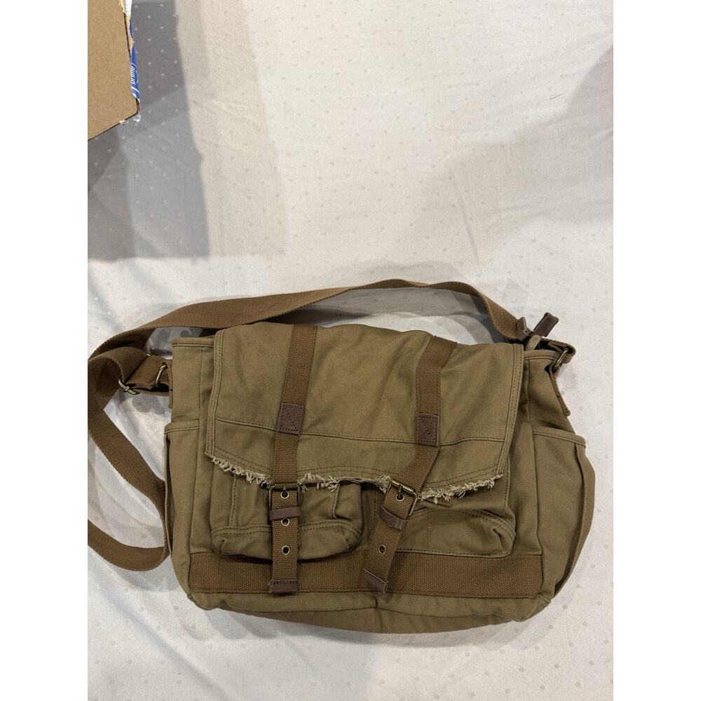 New Gootium Canvas Messenger Bag Vintage Shoulder Frayed Style Boho Khaki Y2K